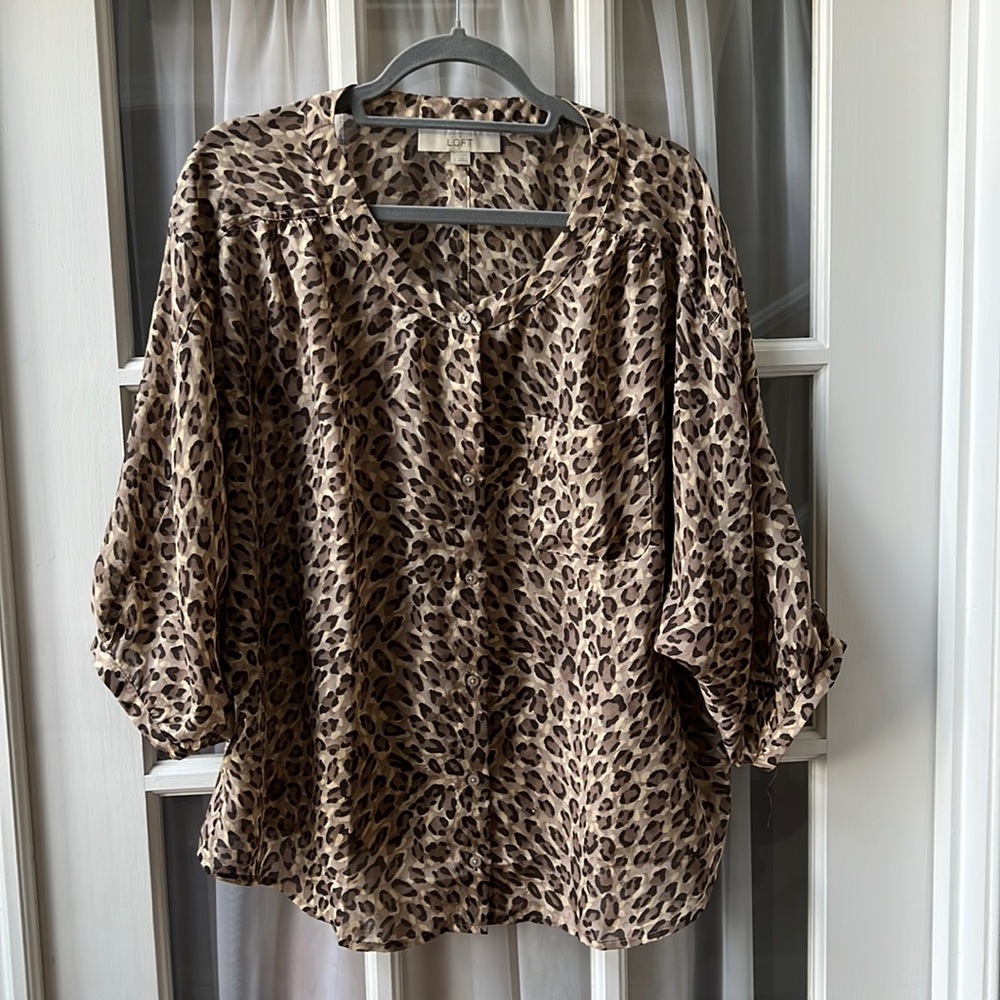 LOFT animal print blouse